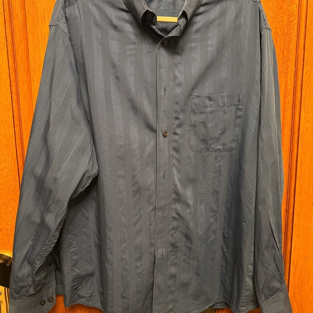 Roundtree‎ & Yorke Blue Casual Button Down Shirt
